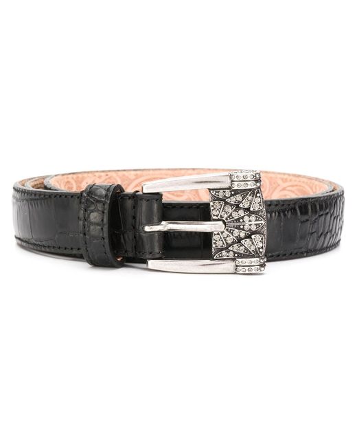 Etro crocodile embossed leather belt