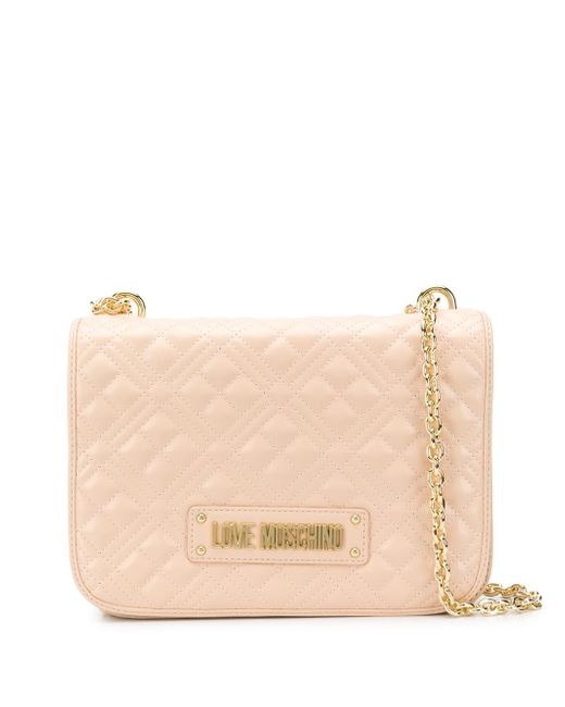 Love Moschino quilted cross body bag NEUTRALS