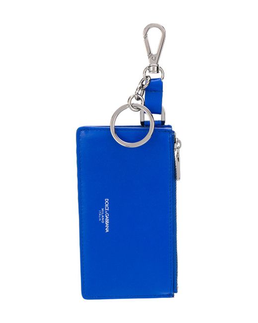 Dolce & Gabbana logo printed keyring cardholder Blue