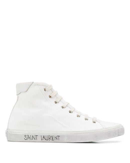 Saint Laurent distressed effect high-top sneakers
