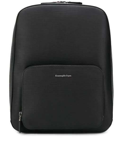 Ermenegildo Zegna textured leather backpack Black