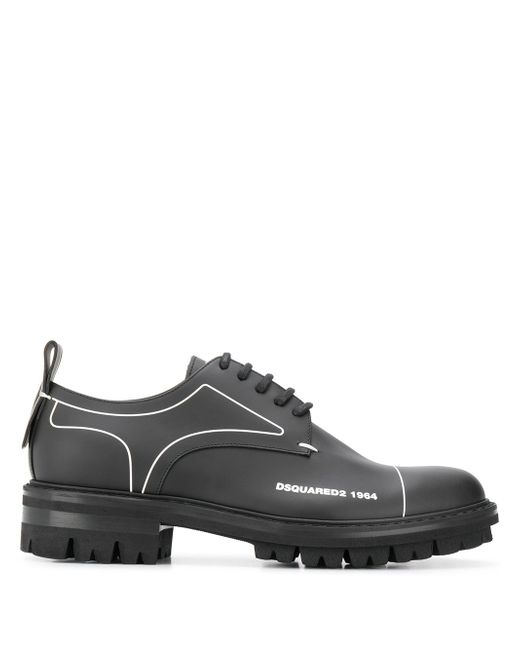 Dsquared2 linear-detail chunky derby shoes Black