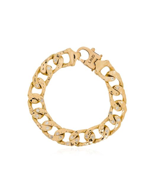 Laud 18kt yellow gold diamond link chain bracelet