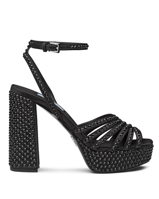 Prada 115mm crystal-embellished platform sandals