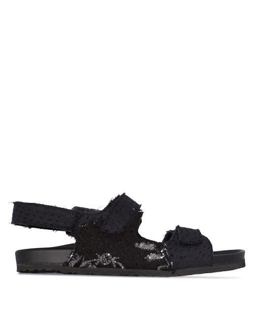 By Walid patchwork touch-strap sandals