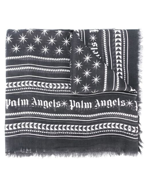 Palm Angels frayed printed scarf