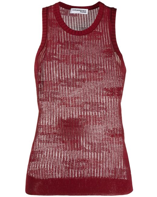 Courrèges sheer knitted vest top
