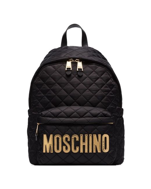 Moschino quilted logo plaque backpack