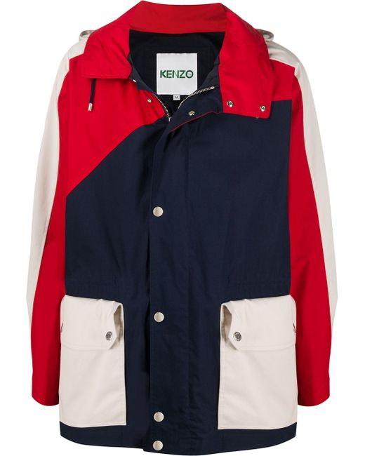 Kenzo long colour block parka jacket