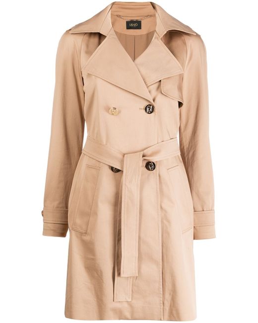Liu •Jo double-breasted belted trench coat