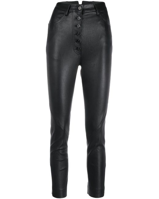 Ann Demeulemeester cropped skinny leather trousers