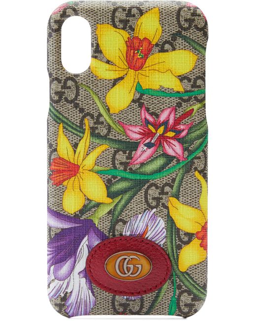 Gucci iPhone X/XS Flora pattern phone case