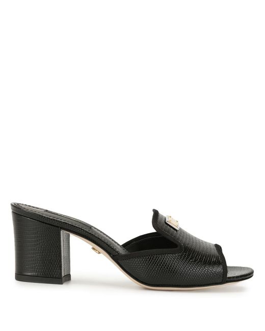 Dolce & Gabbana lizard-effect block-heel sandals