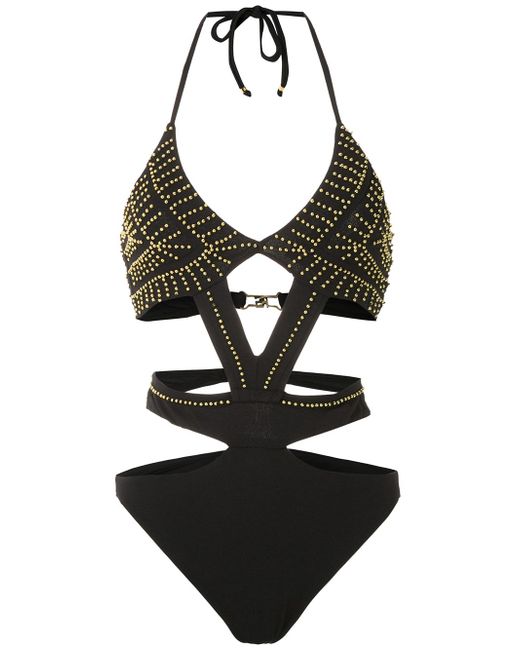 Amir Slama embroidered cut out swimsuit
