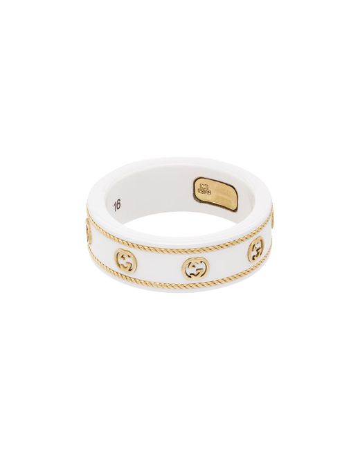 Gucci 18K gold GG logo ring