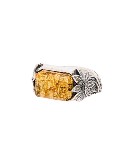 Lyly Erlandsson sterling silver flower stone ring