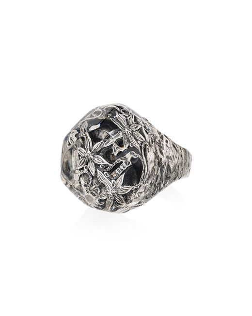Lyly Erlandsson sterling silver salvage crystal ring