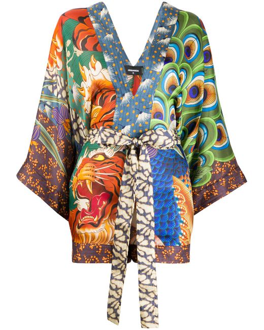 Dsquared2 printed kimono playsuit