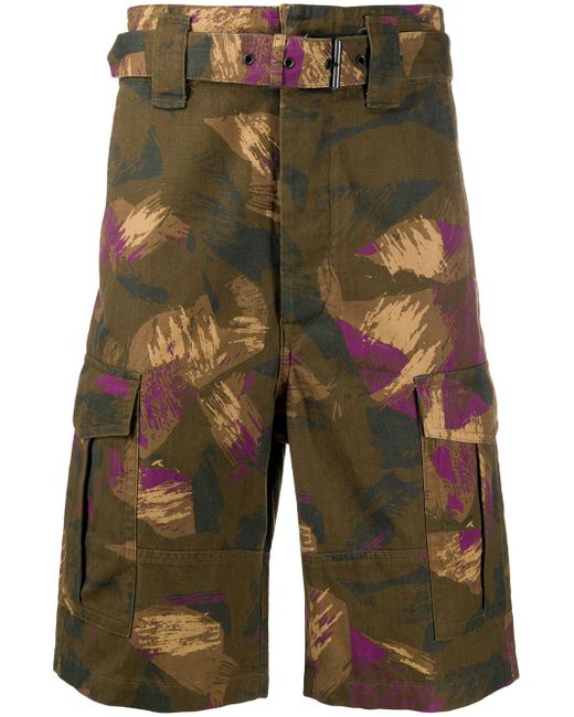 Isabel Marant belted camouflage cargo shorts