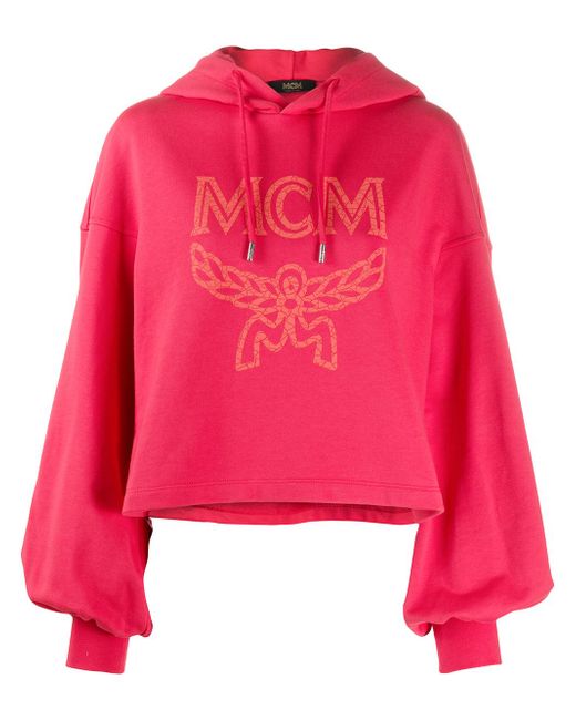 Mcm logo-print cropped hoodie
