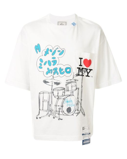 Maison Mihara Yasuhiro crew neck drums print T-shirt