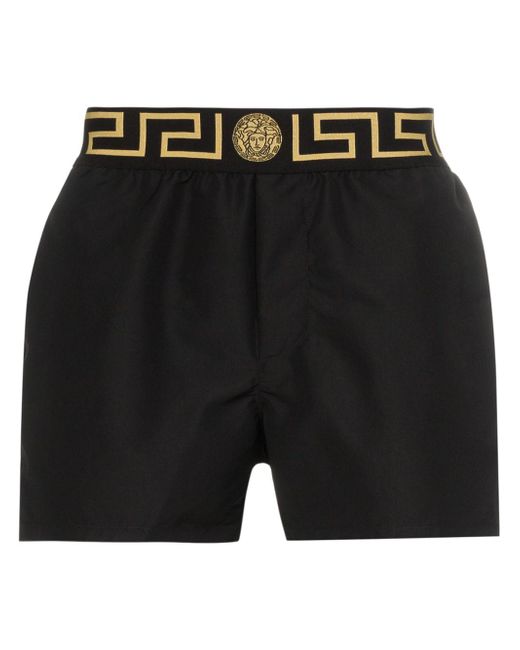 Versace Greca-print swim shorts