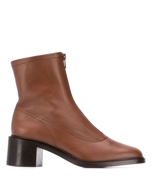 by FAR front zip ankle boots