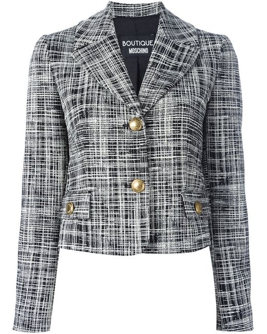 Boutique Moschino scratchy print jacket 44