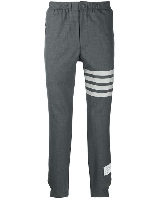 Thom Browne 4-Bar Snap Front Elastic Track Trouser