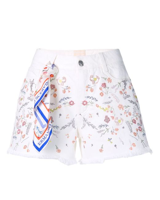 Ermanno Scervino embellished denim shorts