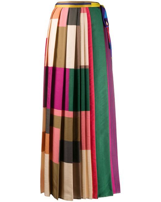 Pierre-Louis Mascia patchwork pleated skirt