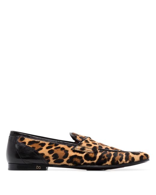 Dolce & Gabbana Erice leopard print calf hair loafers