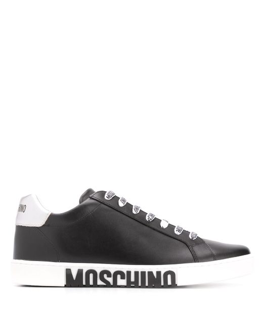 Moschino logo leather sneakers
