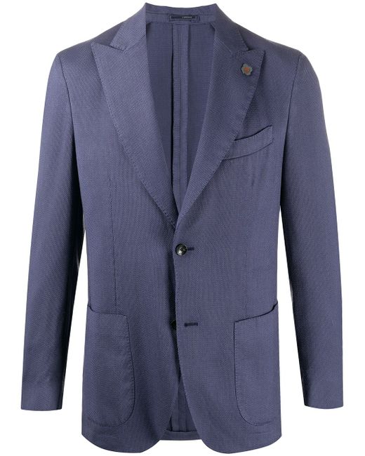 Lardini fine knit buttoned blazer