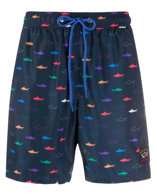 Paul & Shark Mini Logo Print swim shorts