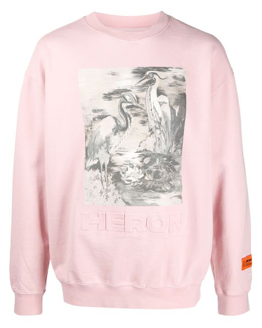 Heron Preston herons print crew neck sweatshirt