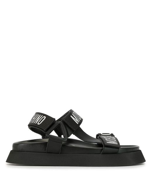 Moschino logo touch strap sandals