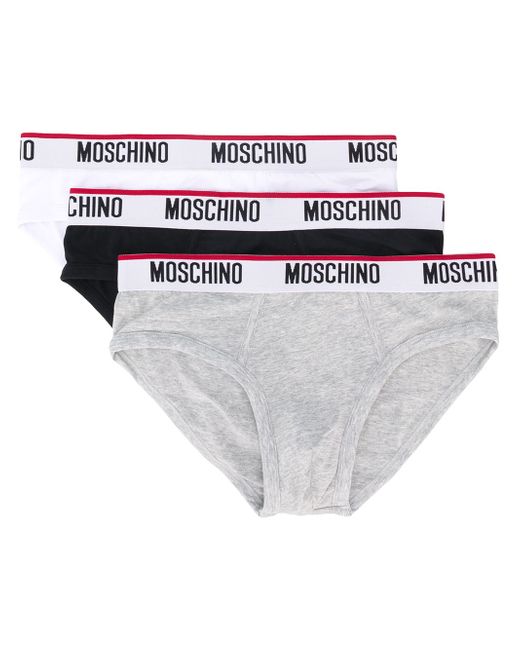 Moschino logo waistband three-pack briefs
