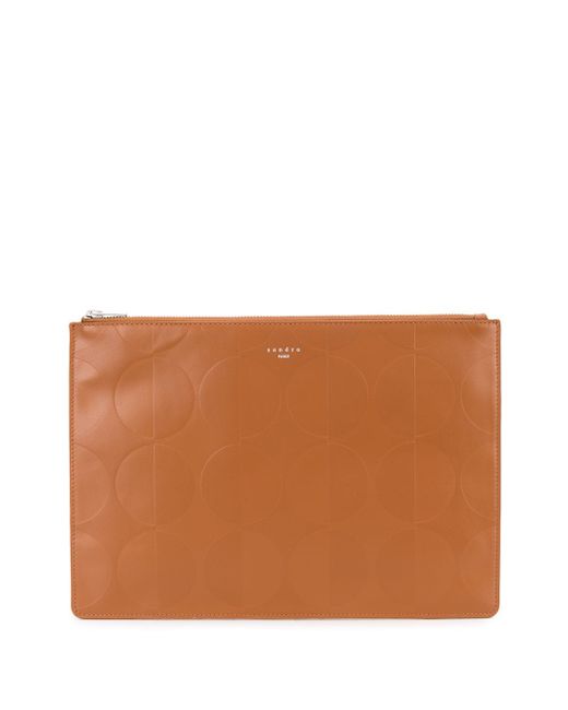 Sandro circle-embossed pouch