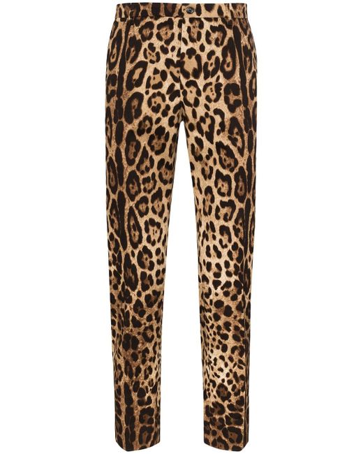 Dolce & Gabbana leopard print tailored trousers