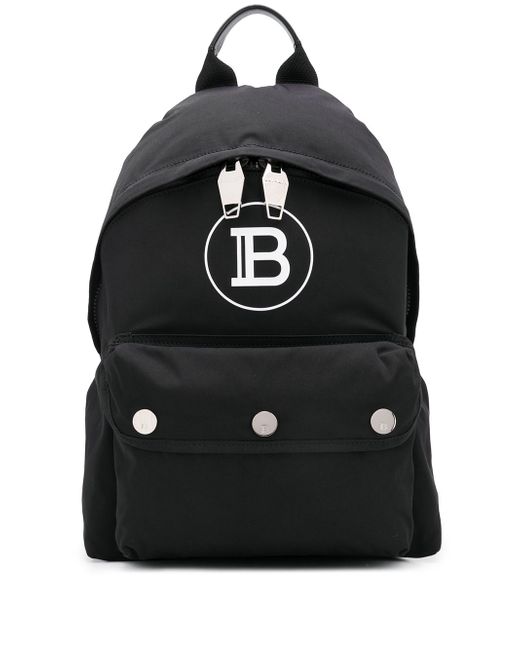 Balmain B logo print backpack