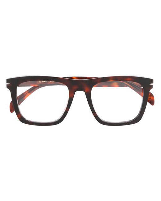 David Beckham Eyewear rectangular frame tortoise-shell glasses
