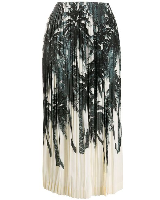 Ermanno Scervino palm tree print pleated skirt