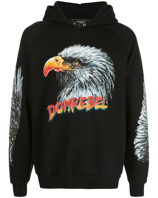 Dom Rebel Fly eagle print hoodie