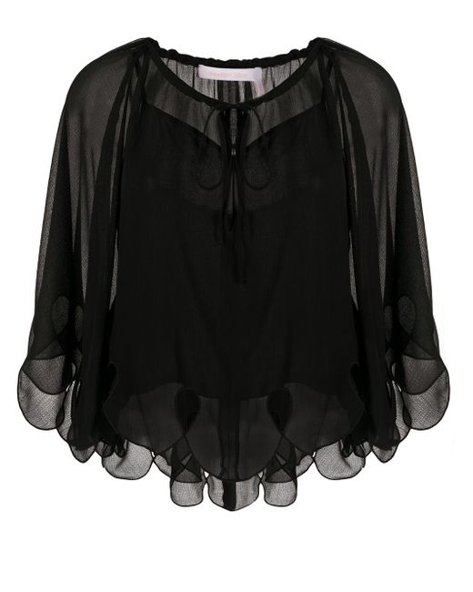 See by Chloé cropped sheer blouse