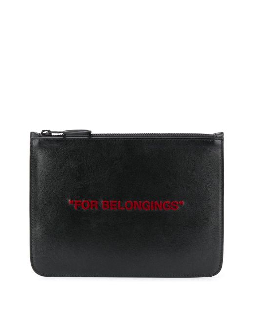 Off-White For Belongings zipped clutch
