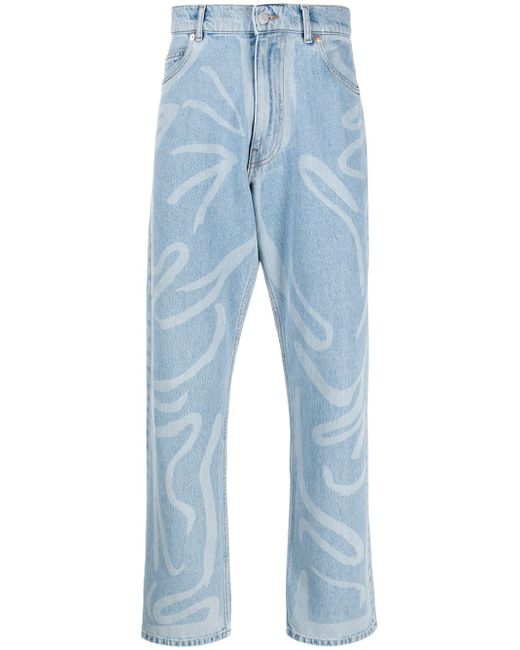 Martine Rose abstract-print straight jeans