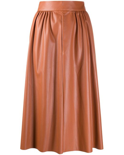 Harris Wharf London faux leather midi skirt