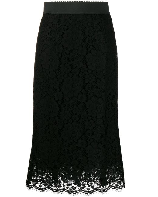 Dolce & Gabbana floral lace midi skirt