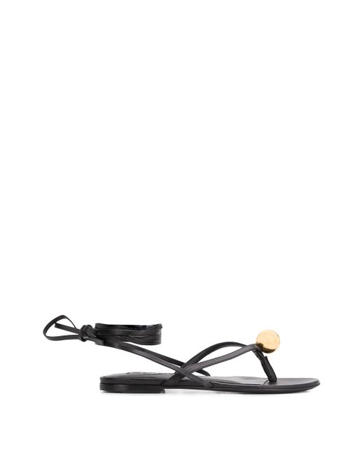 Jil Sander ball-detail ankle-tie sandals